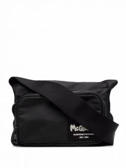 Alexander McQueen logo-patch crossbody bag