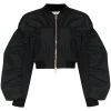 Alexander McQueen gathered-details cropped bomber jacket