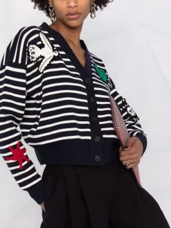 Alexander McQueen applique striped cardigan