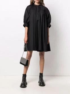 Alexander McQueen flared band-collar cotton dress