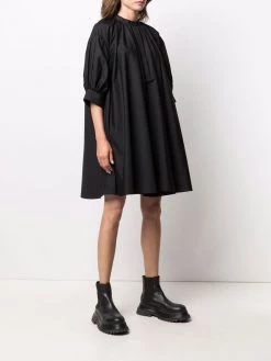 Alexander McQueen flared band-collar cotton dress