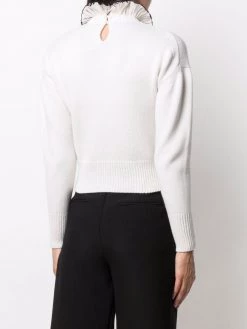 Alexander McQueen ruffle-collar knitted top