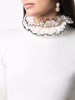 Alexander McQueen ruffle-collar knitted top