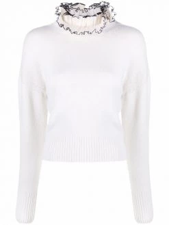 Alexander McQueen ruffle-collar knitted top