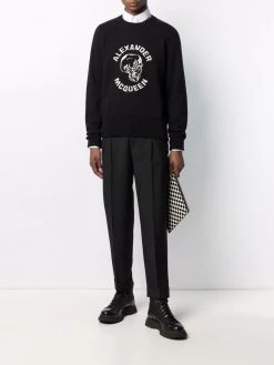 Alexander McQueen logo-intarsia jumper