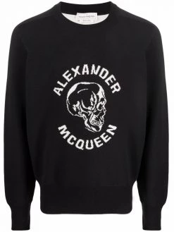 Alexander McQueen logo-intarsia jumper