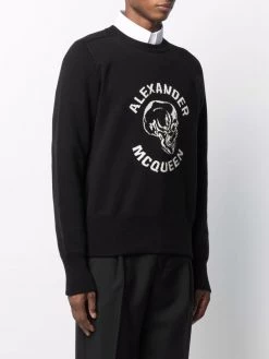 Alexander McQueen logo-intarsia jumper