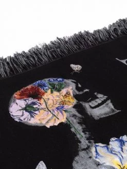 Alexander McQueen floral logo-print scarf