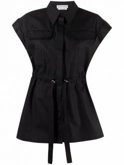 Alexander McQueen cotton drawstring-waist shirt