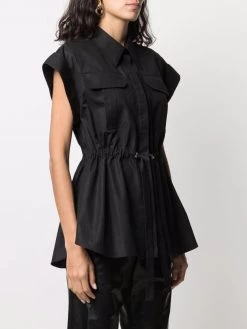 Alexander McQueen cotton drawstring-waist shirt