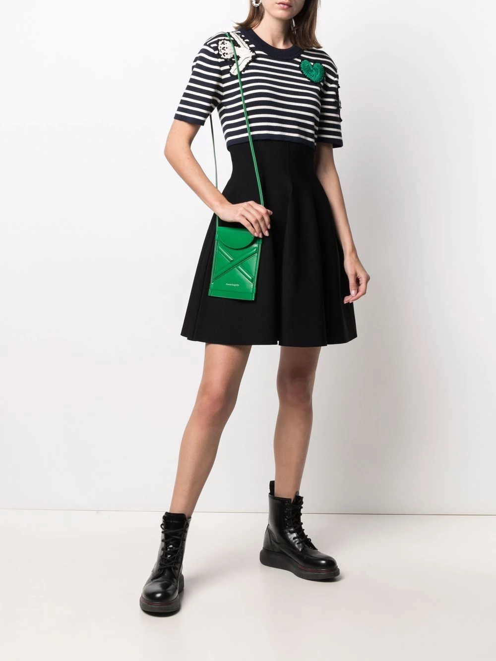 Discount 🔔 Alexander McQueen Crochet appliqué knitted 👗 dress 🛒 2 Alexander McQueen crochet-appliqué knitted dress