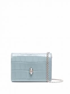 Alexander McQueen skull-embellished crossbody cardholder