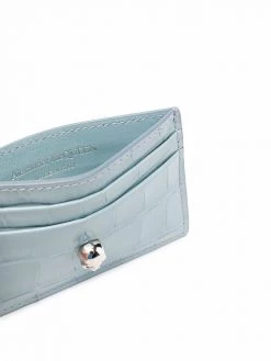 Alexander McQueen crocodile-effect skull-stud cardholder