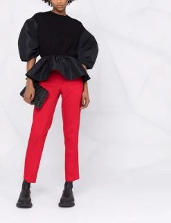 Alexander McQueen puff-sleeve peplum top