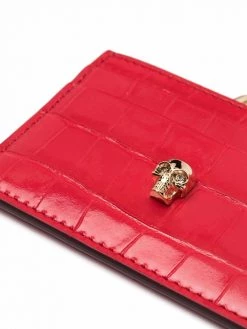 Alexander McQueen crocodile-effect leather chain cardholder