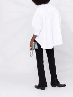 Alexander McQueen drop-hem collarless blouse