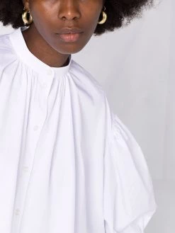 Alexander McQueen drop-hem collarless blouse