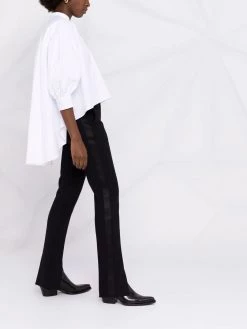 Alexander McQueen drop-hem collarless blouse