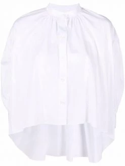 Alexander McQueen drop-hem collarless blouse