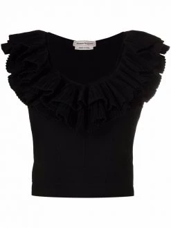 Alexander McQueen V-neck ruffled blouse