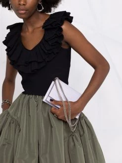 Alexander McQueen V-neck ruffled blouse