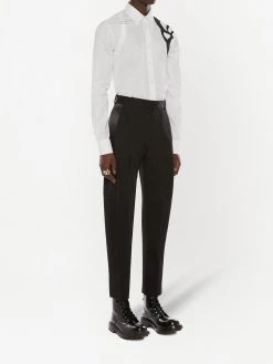 Brand new ๐ Alexander McQueen Tailored satin panel trousers ๐งจ 7 Alexander McQueen tailored satin-panel trousers