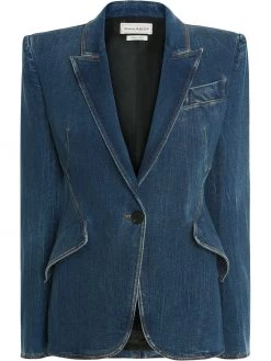 Alexander McQueen fitted denim blazer