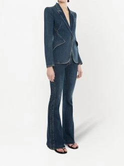 Alexander McQueen fitted denim blazer