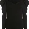 Alexander McQueen puff-sleeve fitted bodysuit