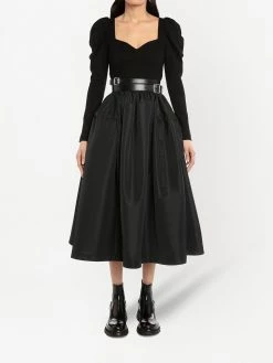 Alexander McQueen puff-sleeve fitted bodysuit