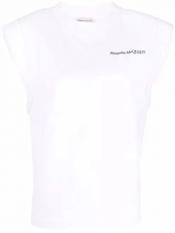 Alexander McQueen embroidered logo padded T-shirt