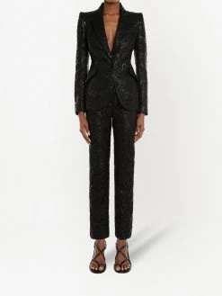 Alexander McQueen lace single-breasted blazer