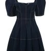 Alexander McQueen cocoon-sleeve denim dress