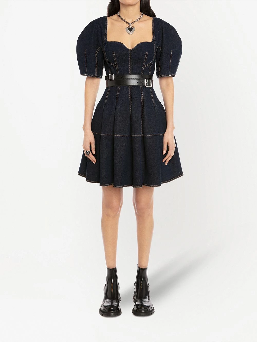 Hot Sale ⭐ Alexander McQueen Cocoon sleeve denim 👗 dress ✨ 2 Alexander McQueen cocoon-sleeve denim dress