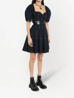 Hot Sale ⭐ Alexander McQueen Cocoon sleeve denim 👗 dress ✨ 7 Alexander McQueen cocoon-sleeve denim dress