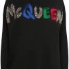 Alexander McQueen glitter embroidered-logo sweatshirt