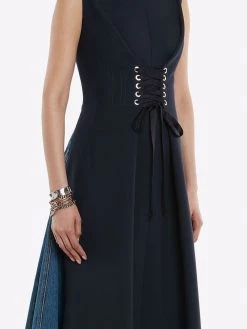 Alexander McQueen panelled corset flared dress
