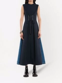 Alexander McQueen panelled corset flared dress