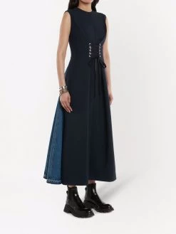 Alexander McQueen panelled corset flared dress