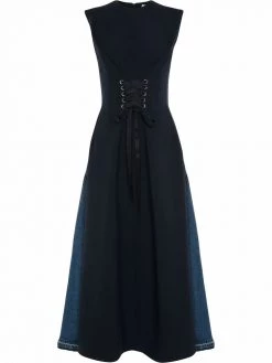 Alexander McQueen panelled corset flared dress