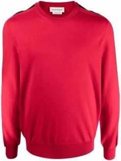 Alexander McQueen logo-stripe wool jumper