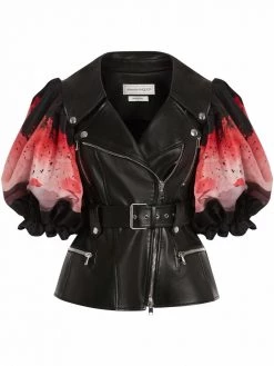 Alexander McQueen anemone-print biker jacket