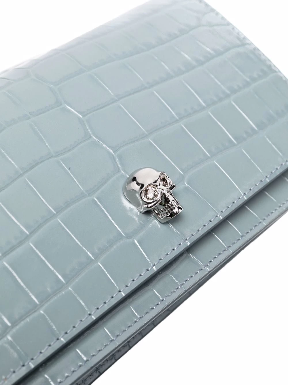 Hot Sale 🥰 Alexander McQueen Crocodile effect skull stud crossbody bag ⌛ 4 Alexander McQueen crocodile-effect skull-stud crossbody bag