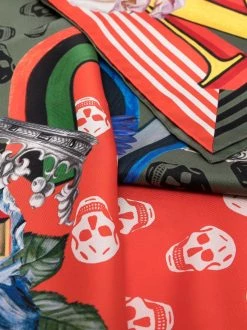 Alexander McQueen logo skull print scarf