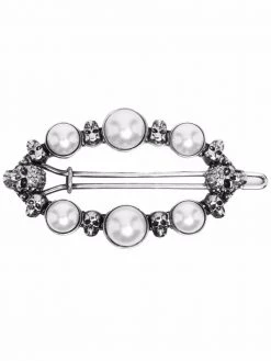 Alexander McQueen crystal skull-embellished hair clip