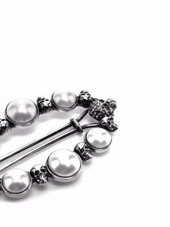 Alexander McQueen crystal skull-embellished hair clip