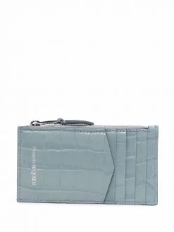 Alexander McQueen skull-embellished calf leather cardholder