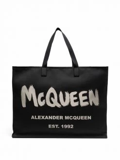 Alexander McQueen Graffiti logo tote