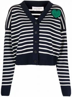 Alexander McQueen heart-motif striped cardigan