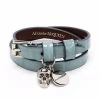 Alexander McQueen skull-charm leather bracelet